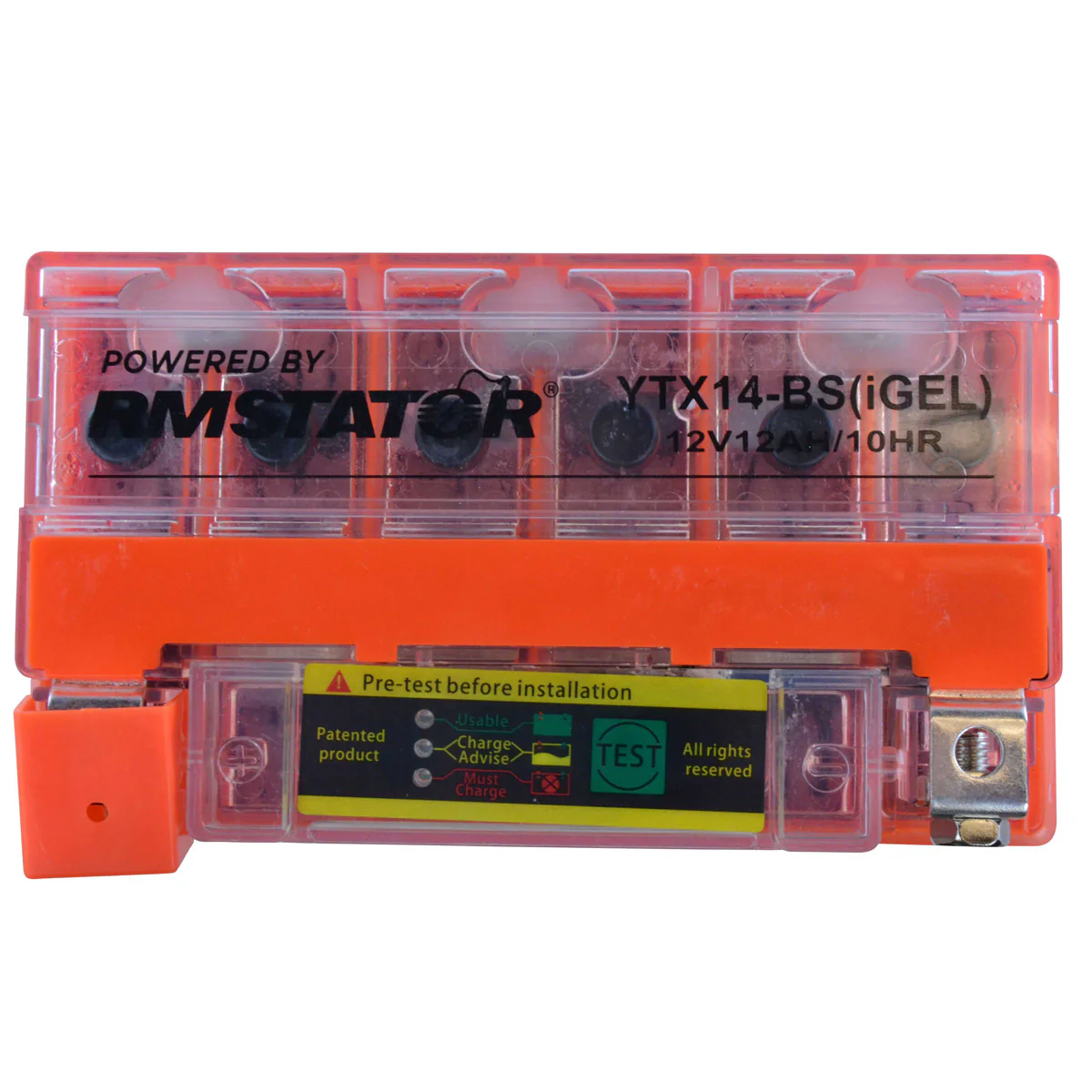 YTX14-BS 12V 12AH 200 CCA Maintenance Free - Sealed AGM Battery – Built-In Voltage Meter for ATV Motorcycles Scooters - Image 11