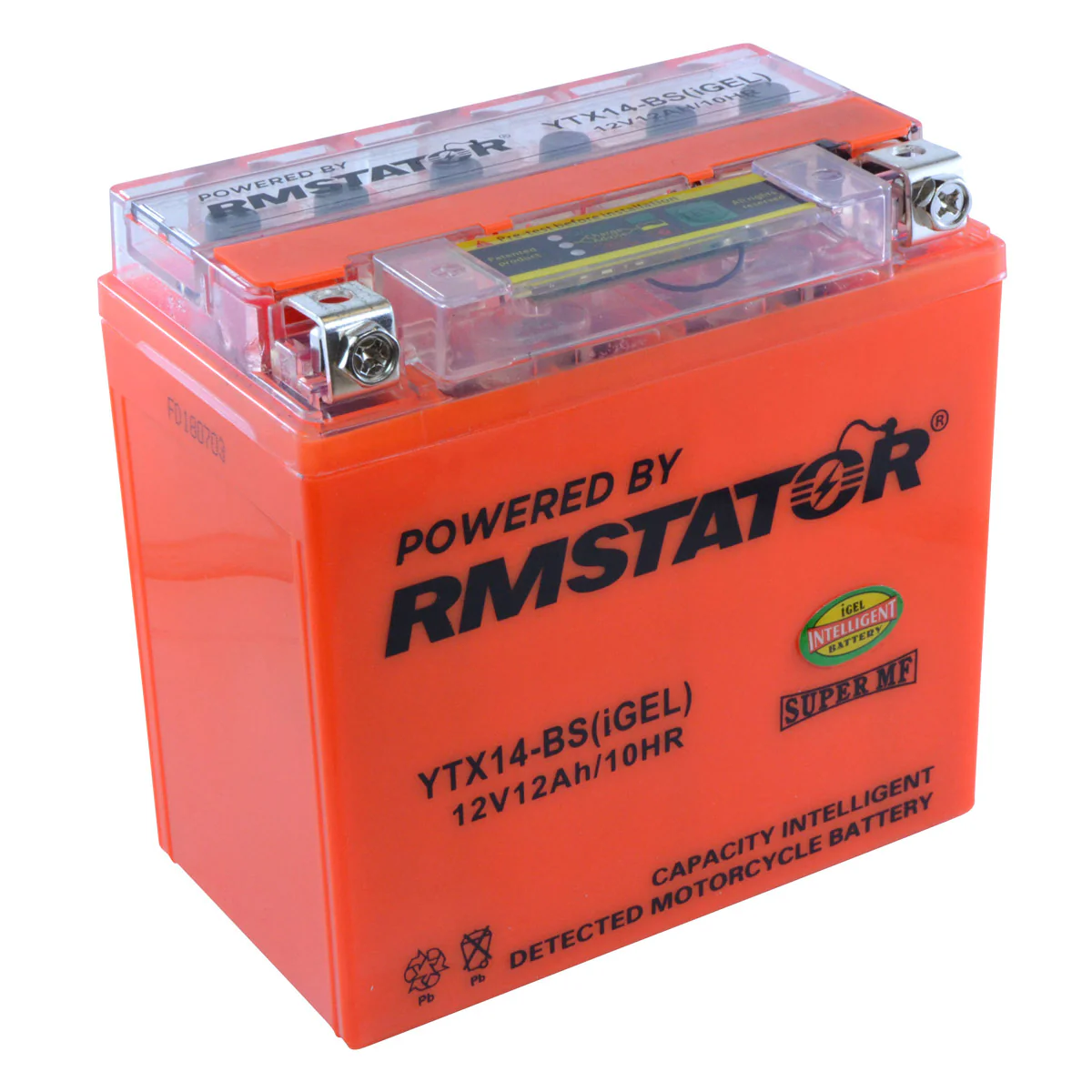 YTX14-BS 12V 12AH 200 CCA Maintenance Free - Sealed AGM Battery – Built-In Voltage Meter for ATV Motorcycles Scooters - Image 3