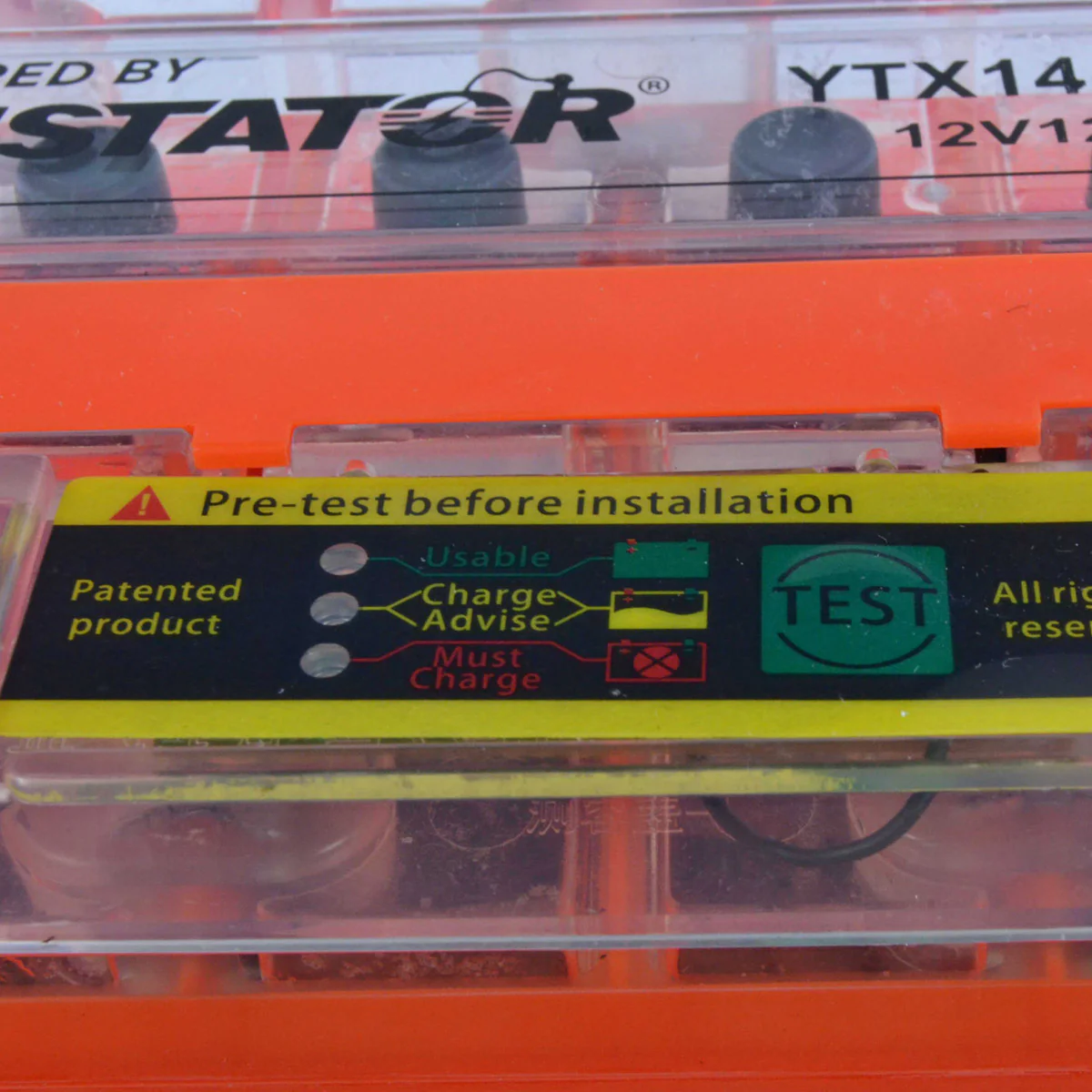 YTX14-BS 12V 12AH 200 CCA Maintenance Free - Sealed AGM Battery – Built-In Voltage Meter for ATV Motorcycles Scooters - Image 9