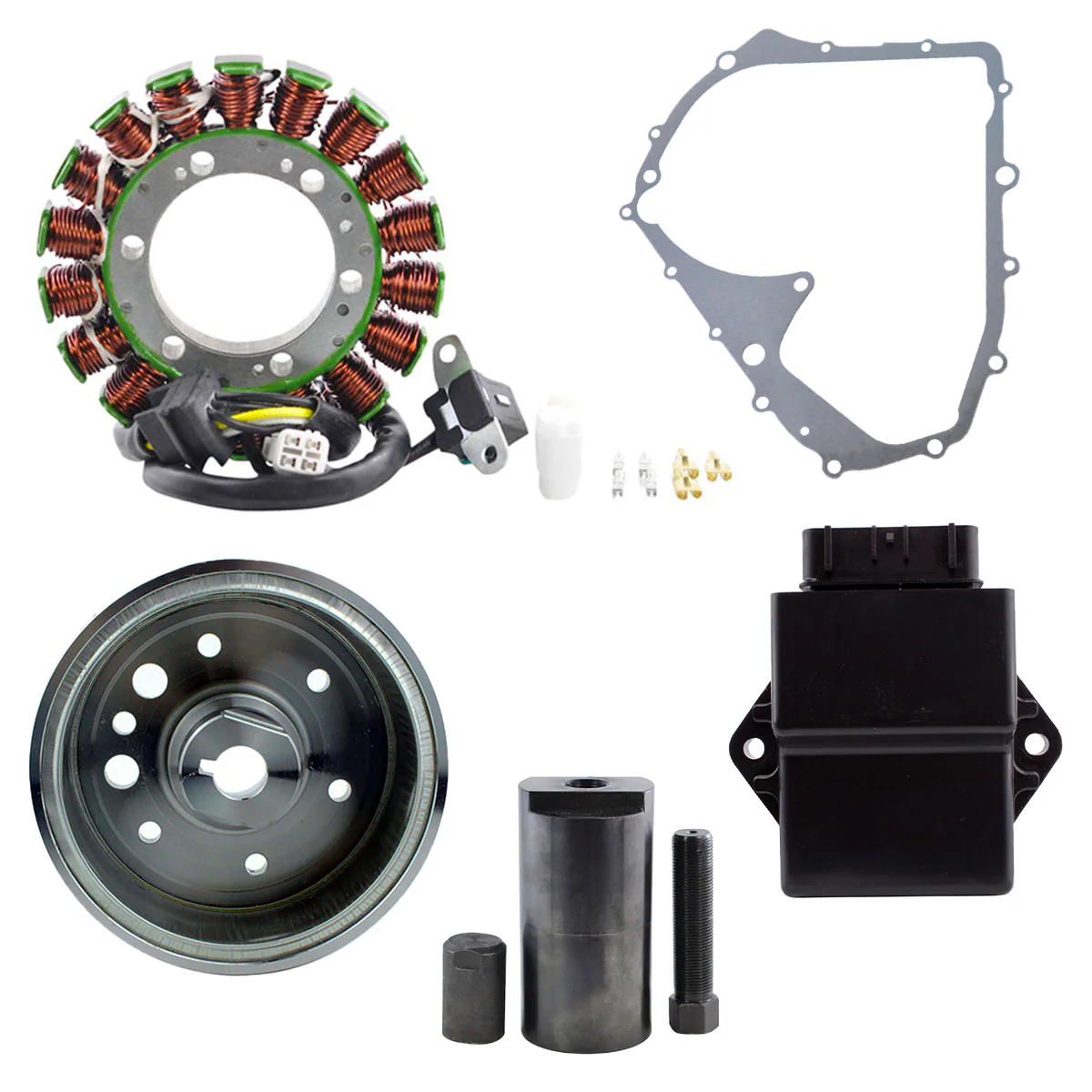 Kit Stator + CDI Box + Flywheel + Flywheel Puller + Gasket for Arctic Cat TBX / TRV 400 | Automatic 375 / 400 2002-2008 - Image 2