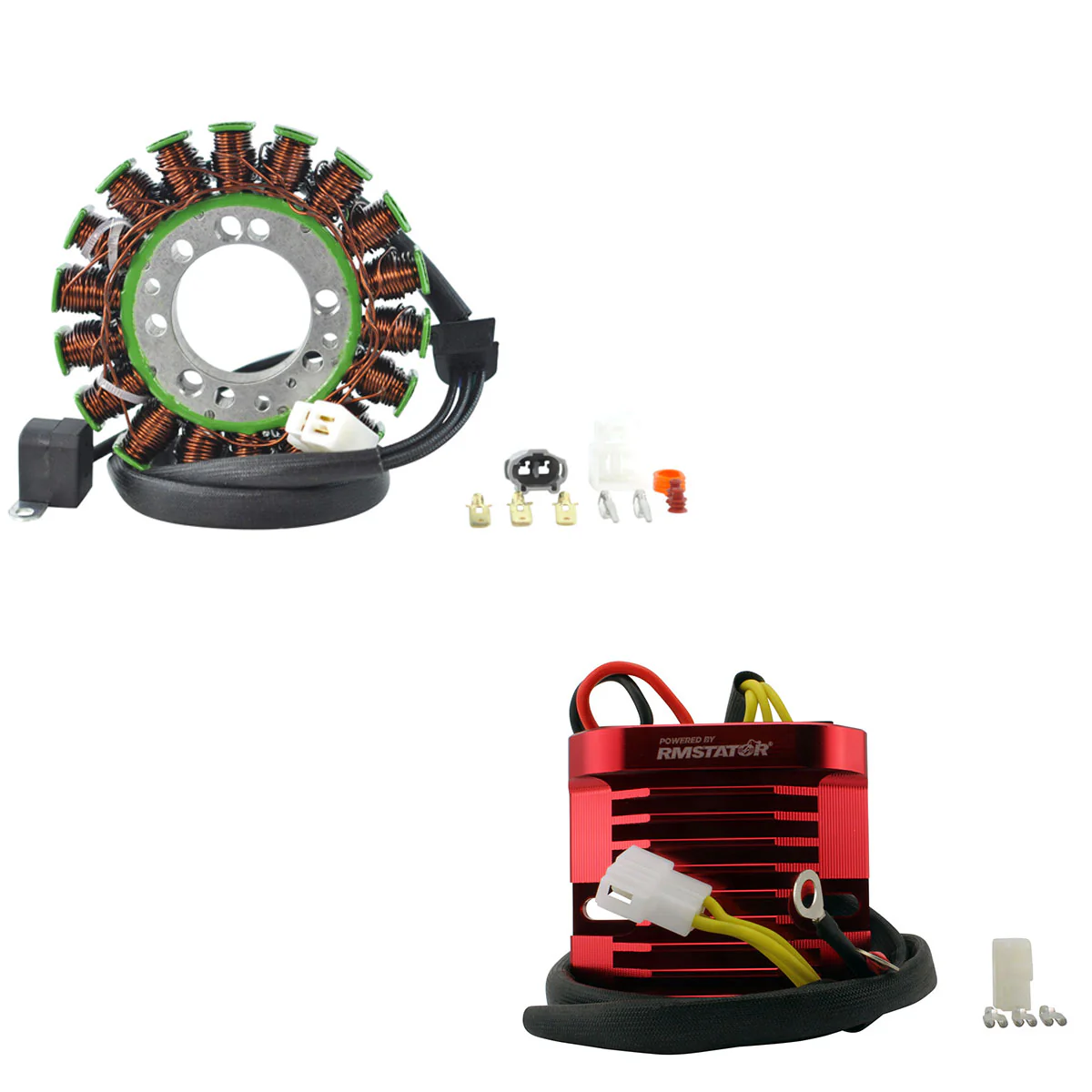 Stator + Aluminum Machined Mosfet Regulator for Triumph Street Triple 675 R 2010-2020 OEM Repl. # T1300039 T1301234 - Image 2
