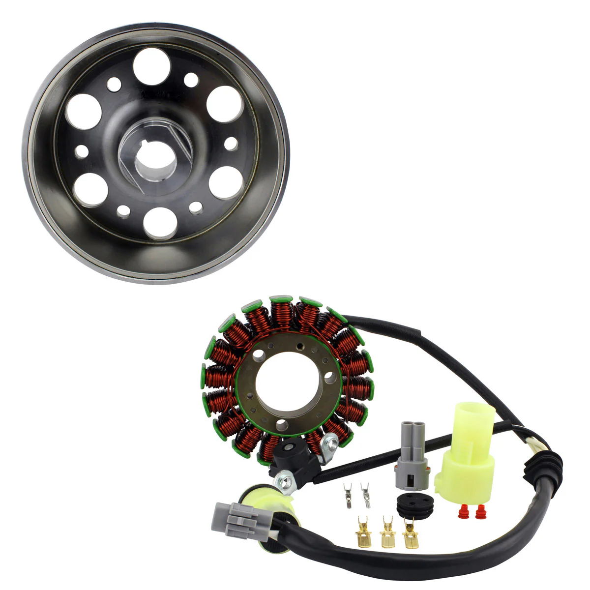 Kit High Output Stator 300W + Flywheel for Yamaha YFZ 450 R / X 2009-2025 OEM# 18P-81410-00-00 18P-81450-00-00 - Image 2